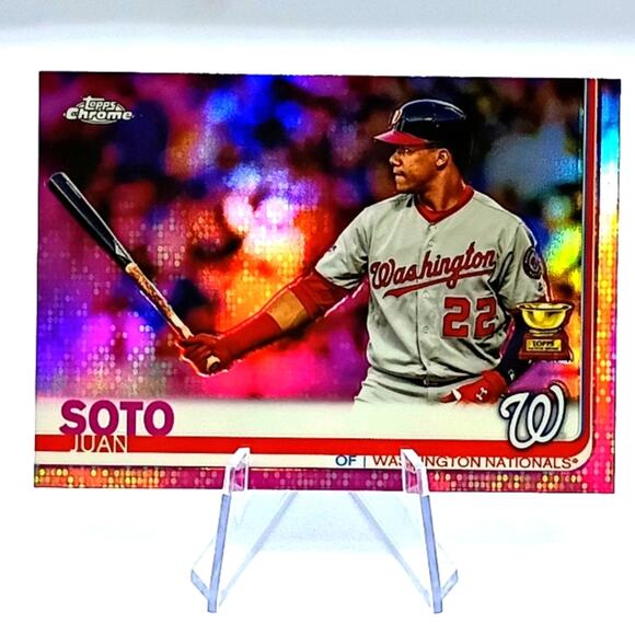 Juan Soto 2019 Topps Chrome Pink Refractor Rookie Cup Batting #155 - Picture 1 of 8